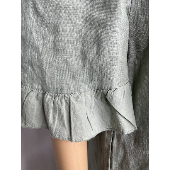 Terzo Millenno Made in Italy Mint Green 100% Linen Off The Shoulder Top Sz Small - Picture 5 of 7